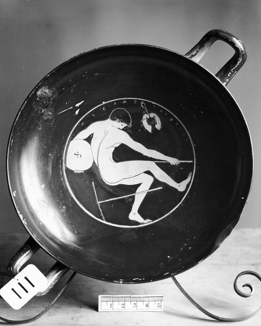 Schale mit Darstellung eines Diskuswerfers, möglicherweise von Cleomelos von Greek