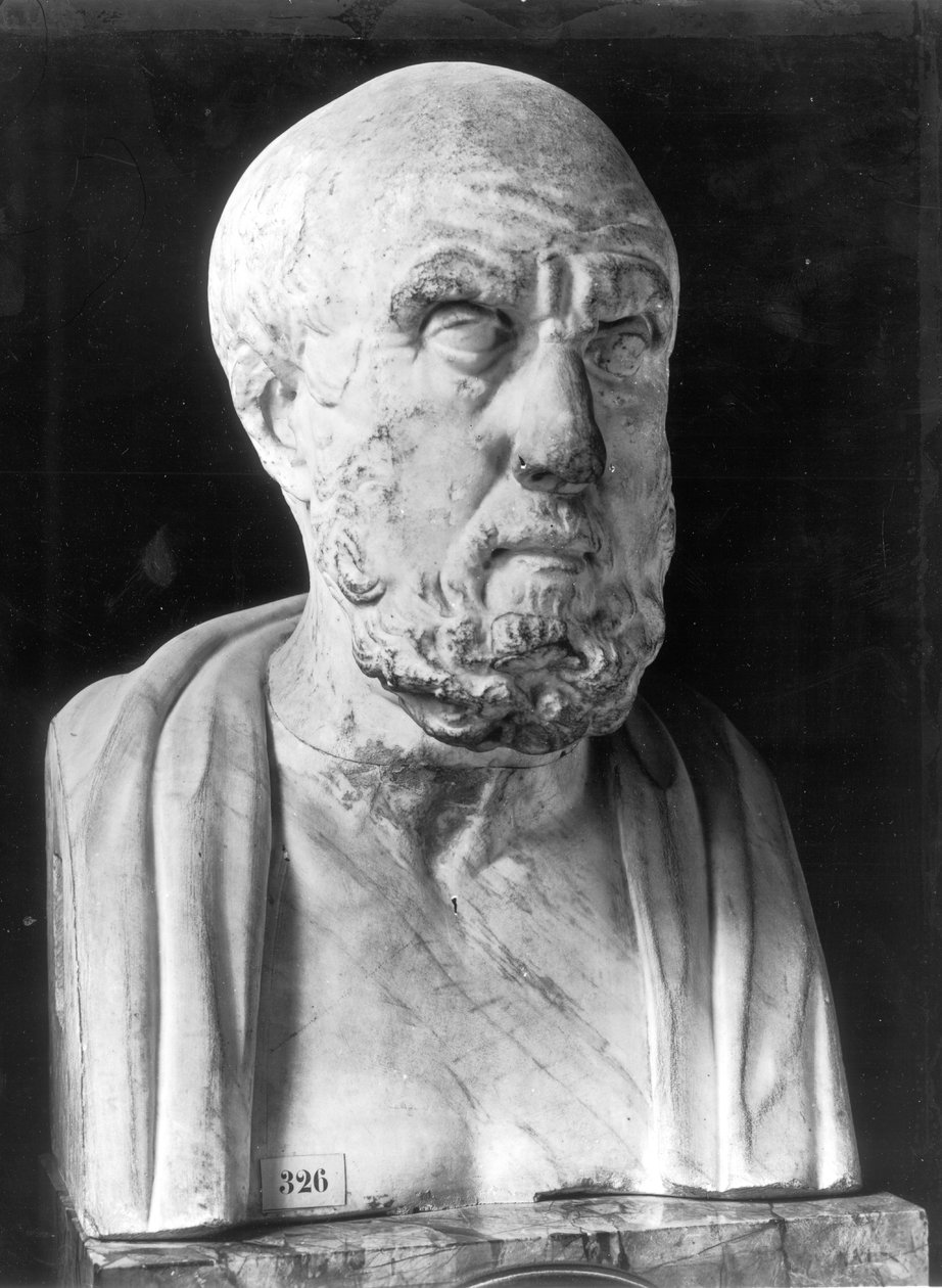 Büste des Hippokrates (ca. 460-ca. 377 v. Chr.) (Marmor) von Greek