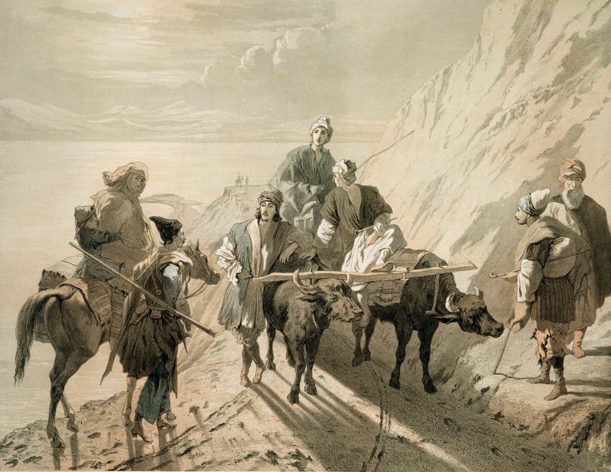 Der Sevang oder Cockcha-See, Transkaukasien, Tafel 23 aus einem Buch über den Kaukasus, graviert von Eugene Le Roux, veröffentlicht von Alfred Leon Lemercier, Paris, 1847 von Grigori Grigorevich Gagarin