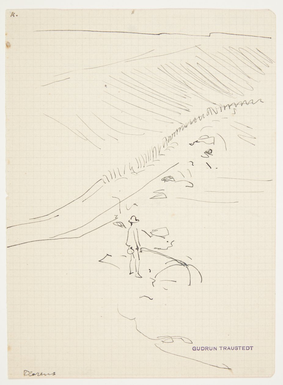 Landschaft mit Netzfischer. Florenz von Gudrun Traustedt