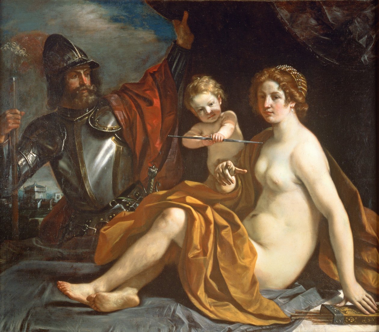 Venus, Mars und Amor von Giovanni Francesco Barbieri