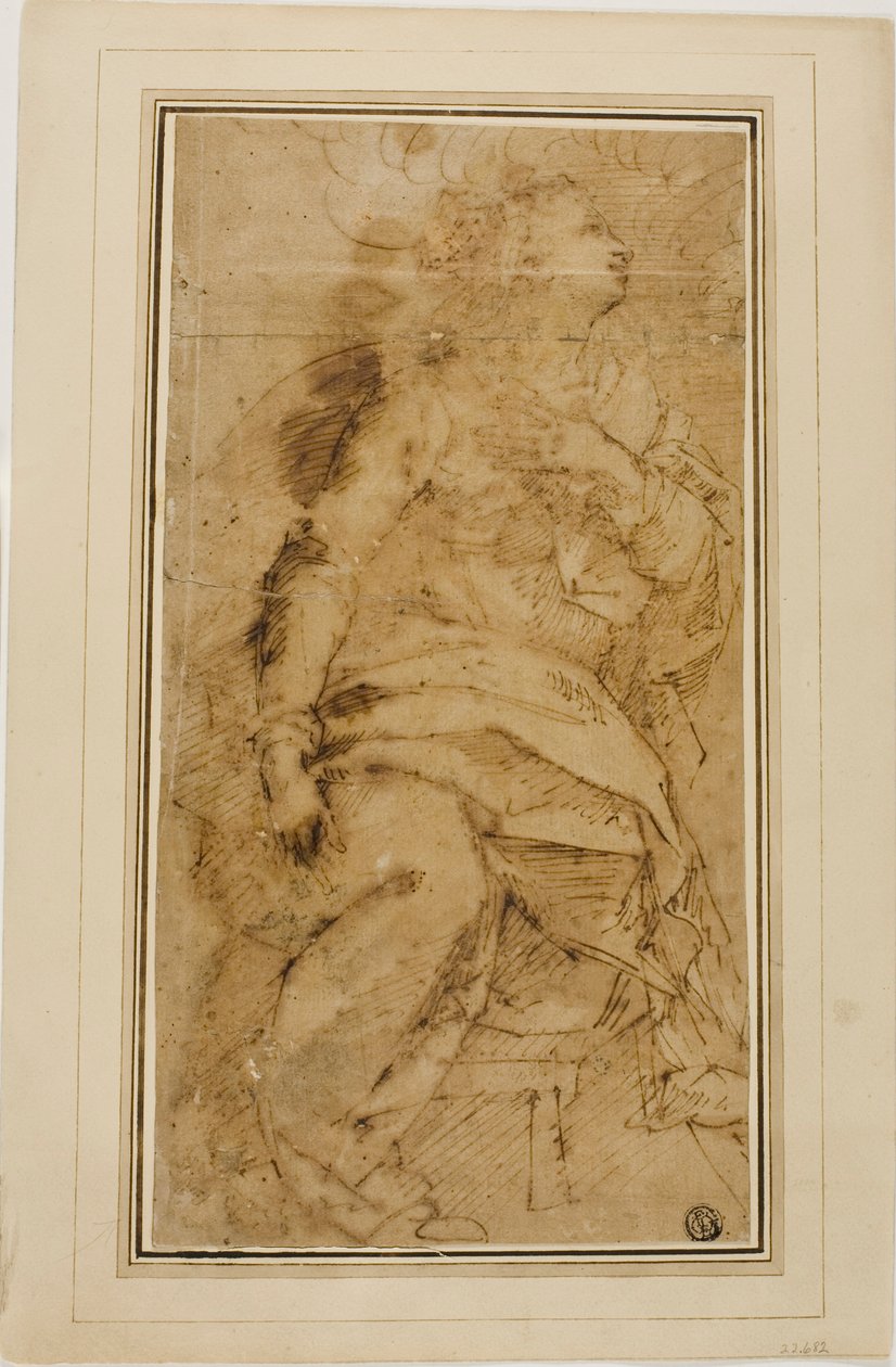 Drapierte weibliche Figur von Guglielmo Caccia