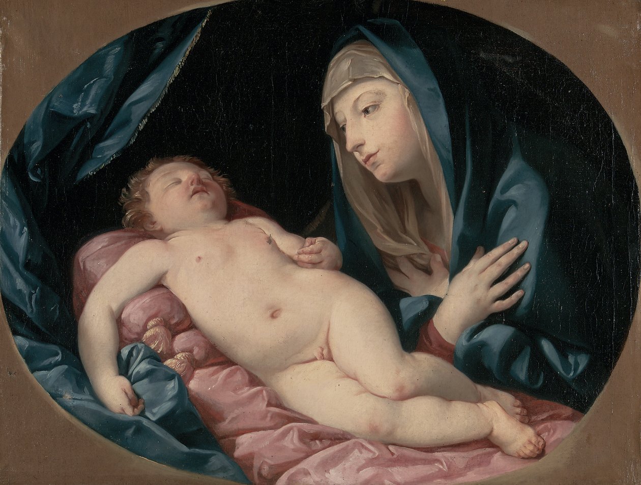 Die Madonna, die das schlafende Kind anbetet von Guido Reni