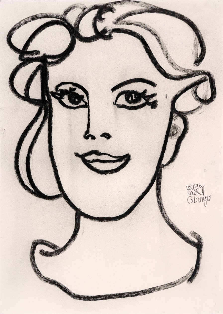 Frauenportrait minimalistisch von Gunter Langer