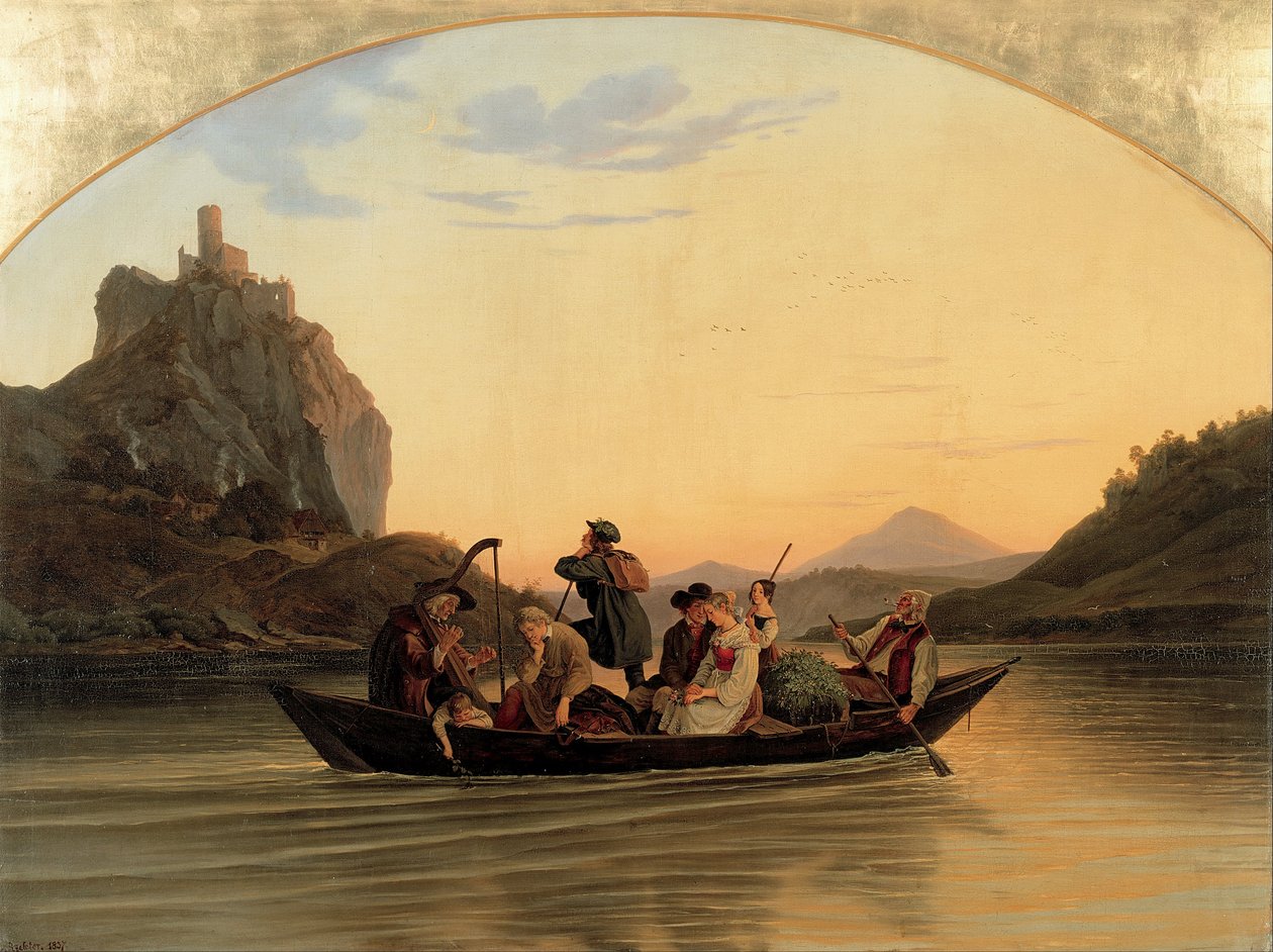 Überquerung bei Schreckenstein von Gustav Karl Ludwig Richter