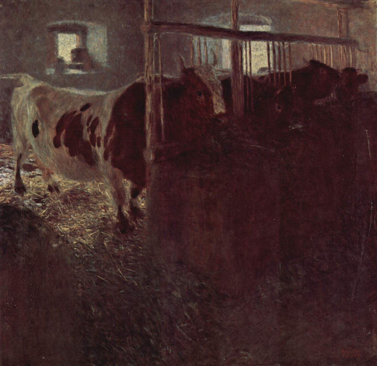 Kühe im Stall von Gustav Klimt