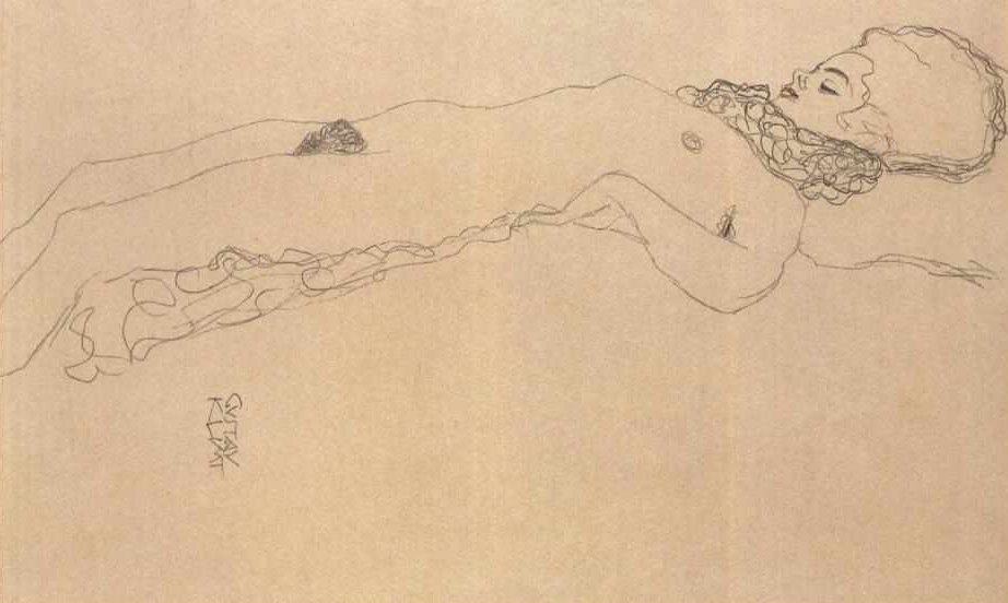 Liegender Akt von Gustav Klimt