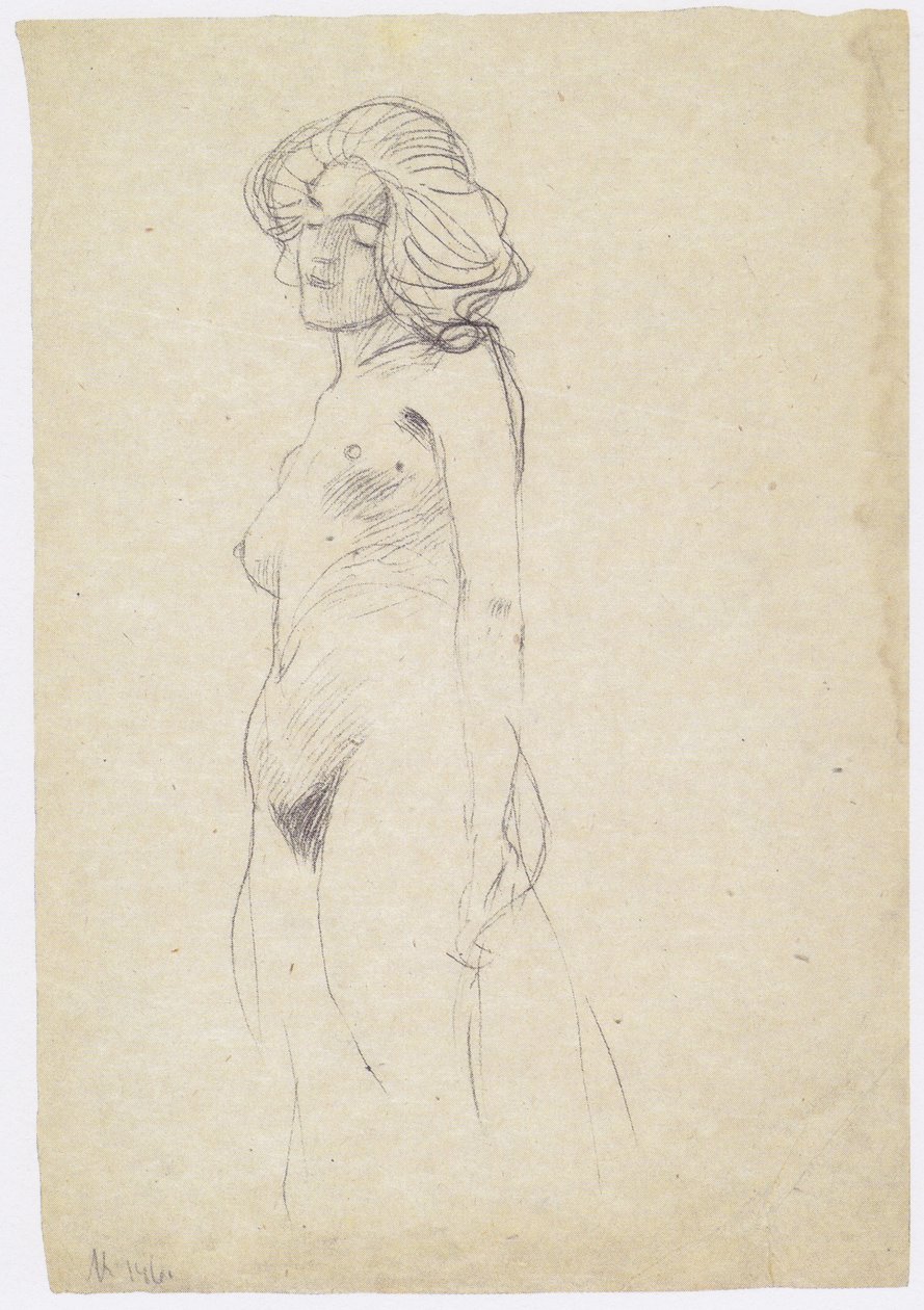Weiblicher Akt nach links von Gustav Klimt