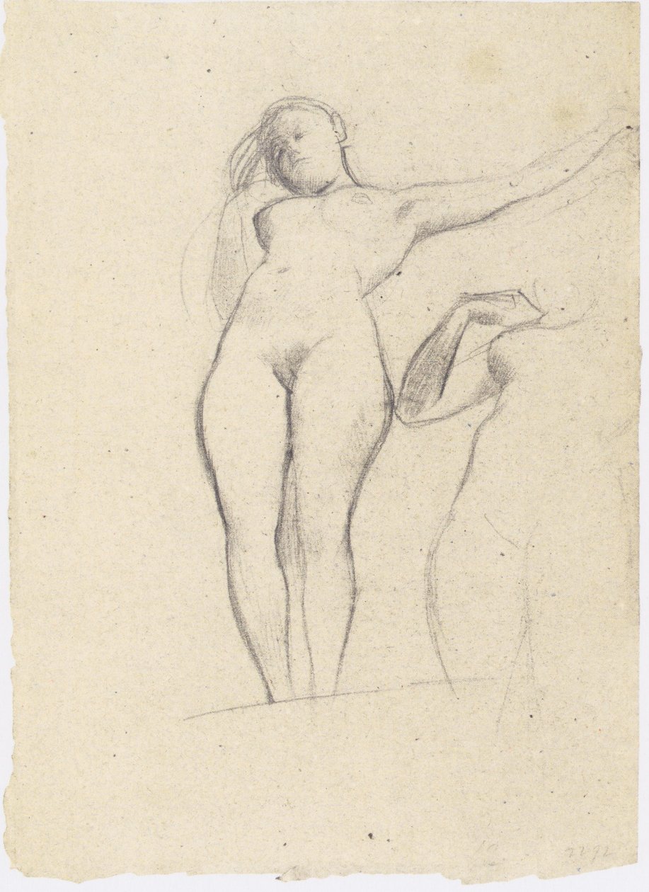 Zwei Studien eines stehenden Aktes nach links von Gustav Klimt