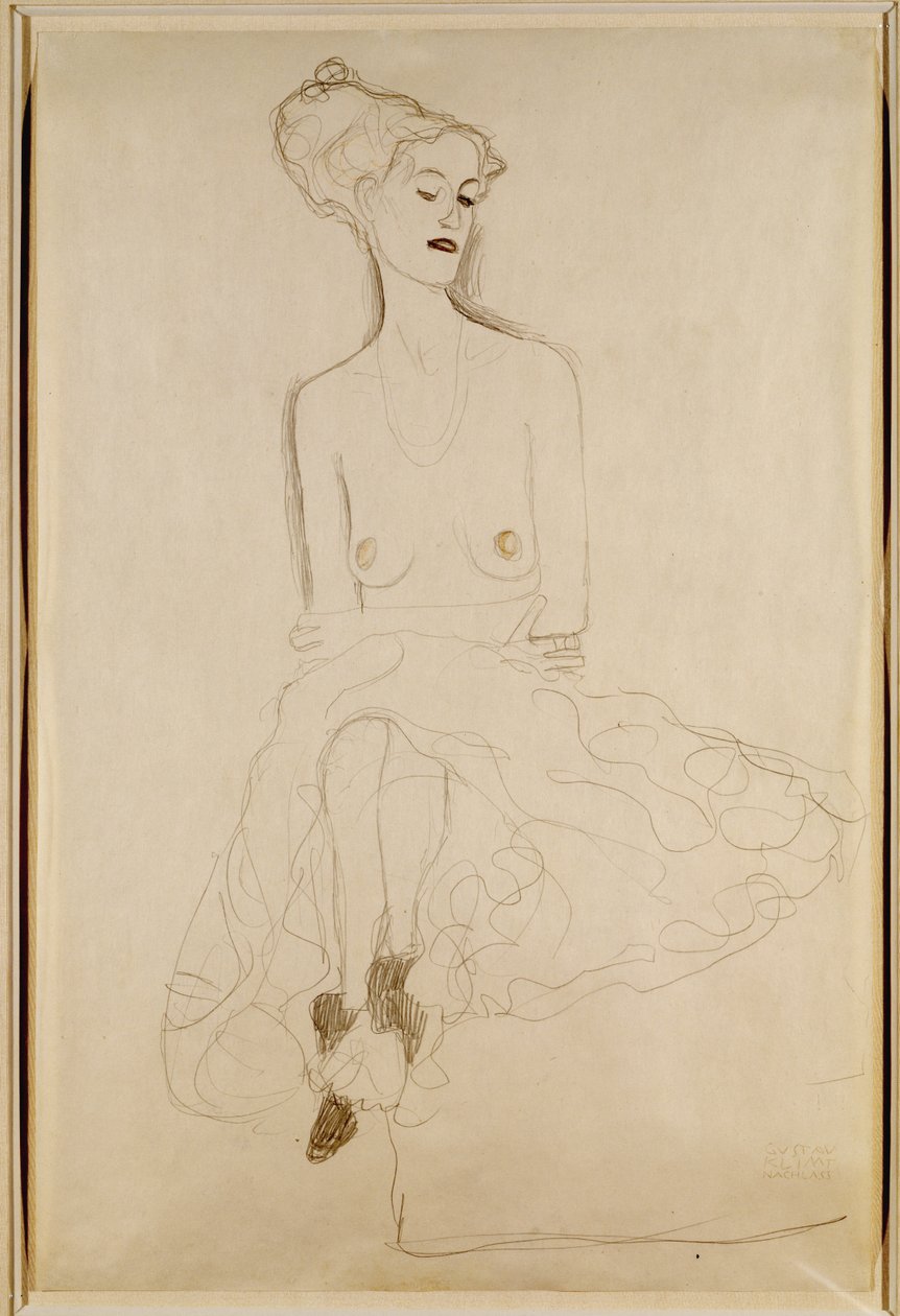 Sitzende Frau, 1908 von Gustav Klimt