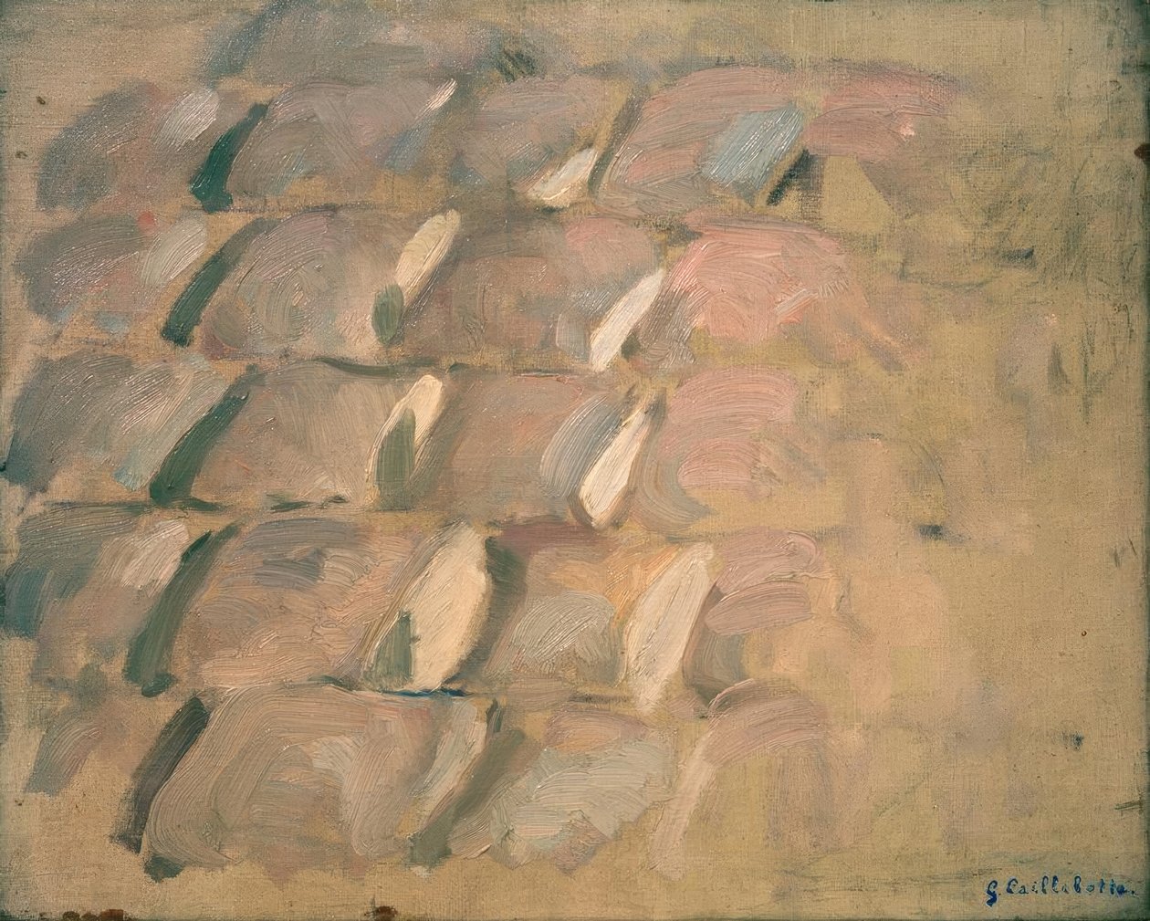 Studie für Rue de Paris, Regenwetter: die Pflastersteine von Gustave Caillebotte