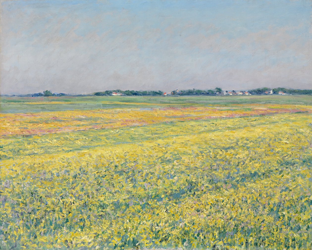 Die Ebene von Gennevilliers, gelbe Felder von Gustave Caillebotte