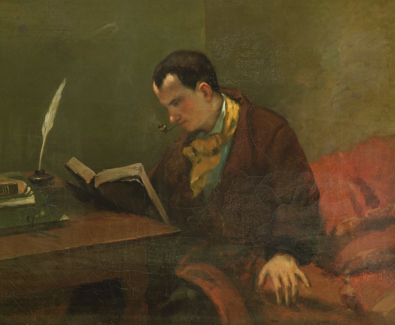 Porträt von Charles Baudelaire (1821-67) 1847 von Gustave Courbet