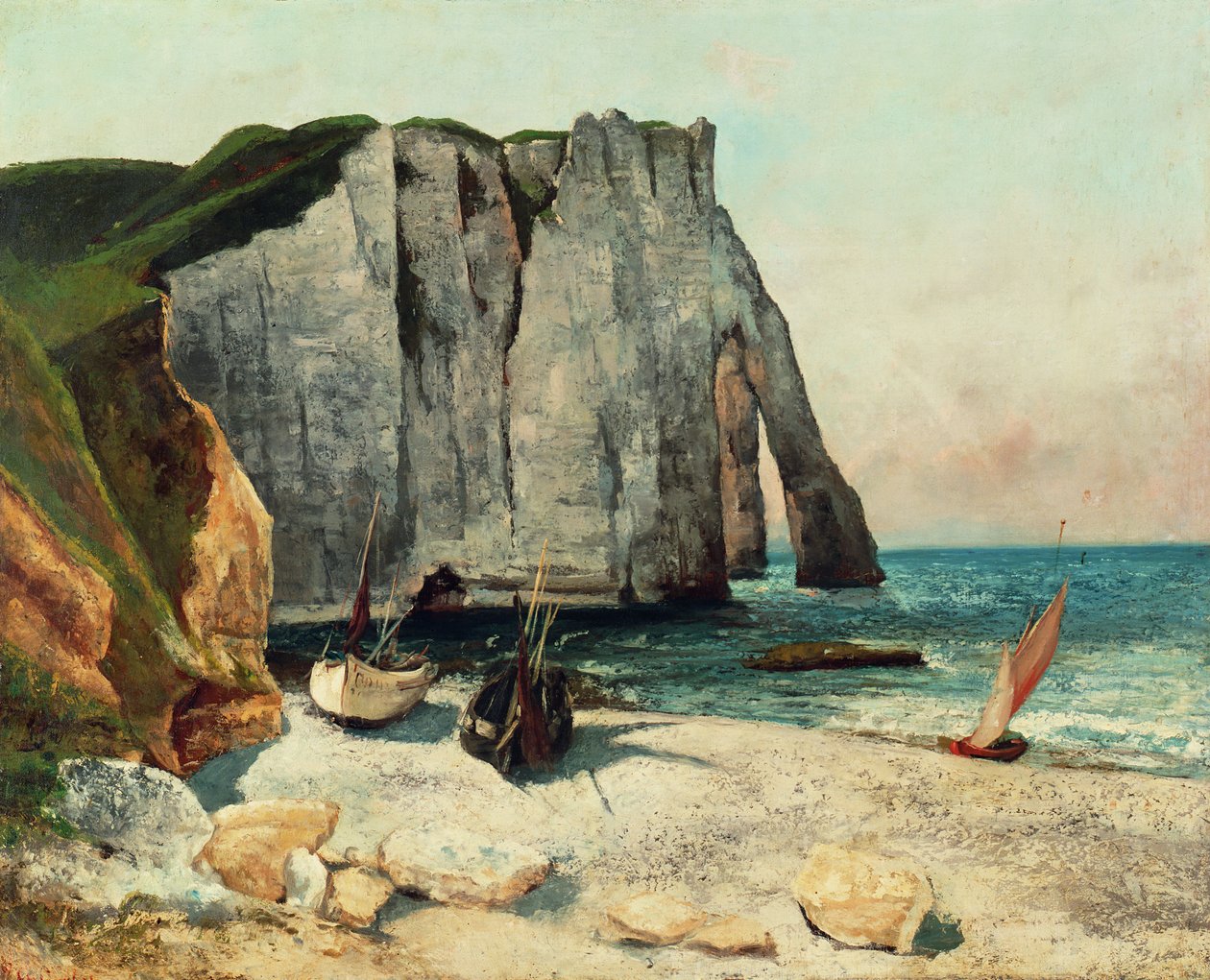 Die Klippen von Etretat, der Hafen von Avale von Gustave Courbet