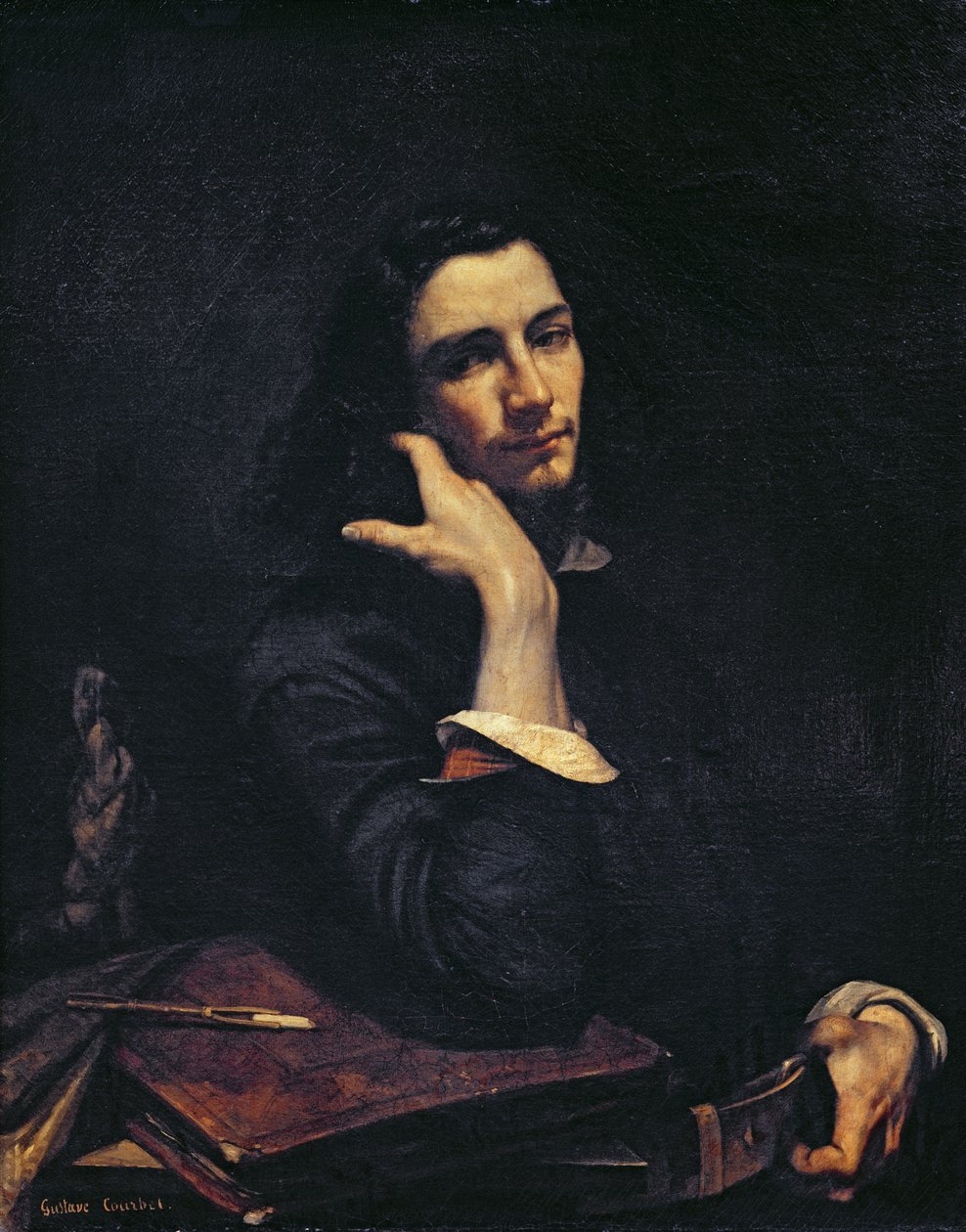 Der Mann mit dem Ledergürtel. Porträt des Künstlers von Gustave Courbet