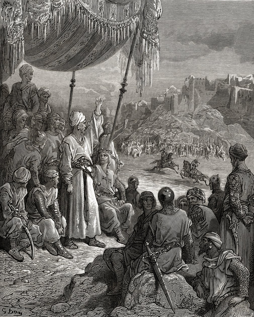 Ein freundliches Turnier während des Dritten Kreuzzugs im Jahr 1189, Illustration aus 