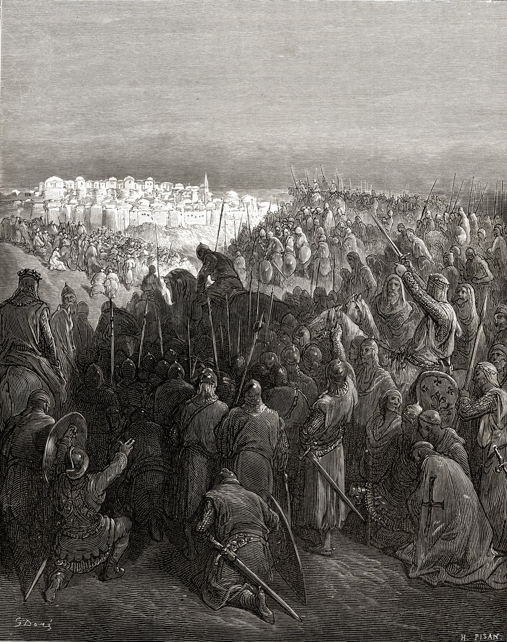 Begeisterung der Kreuzfahrer in Konstantinopel im Jahr 1204, Illustration aus 