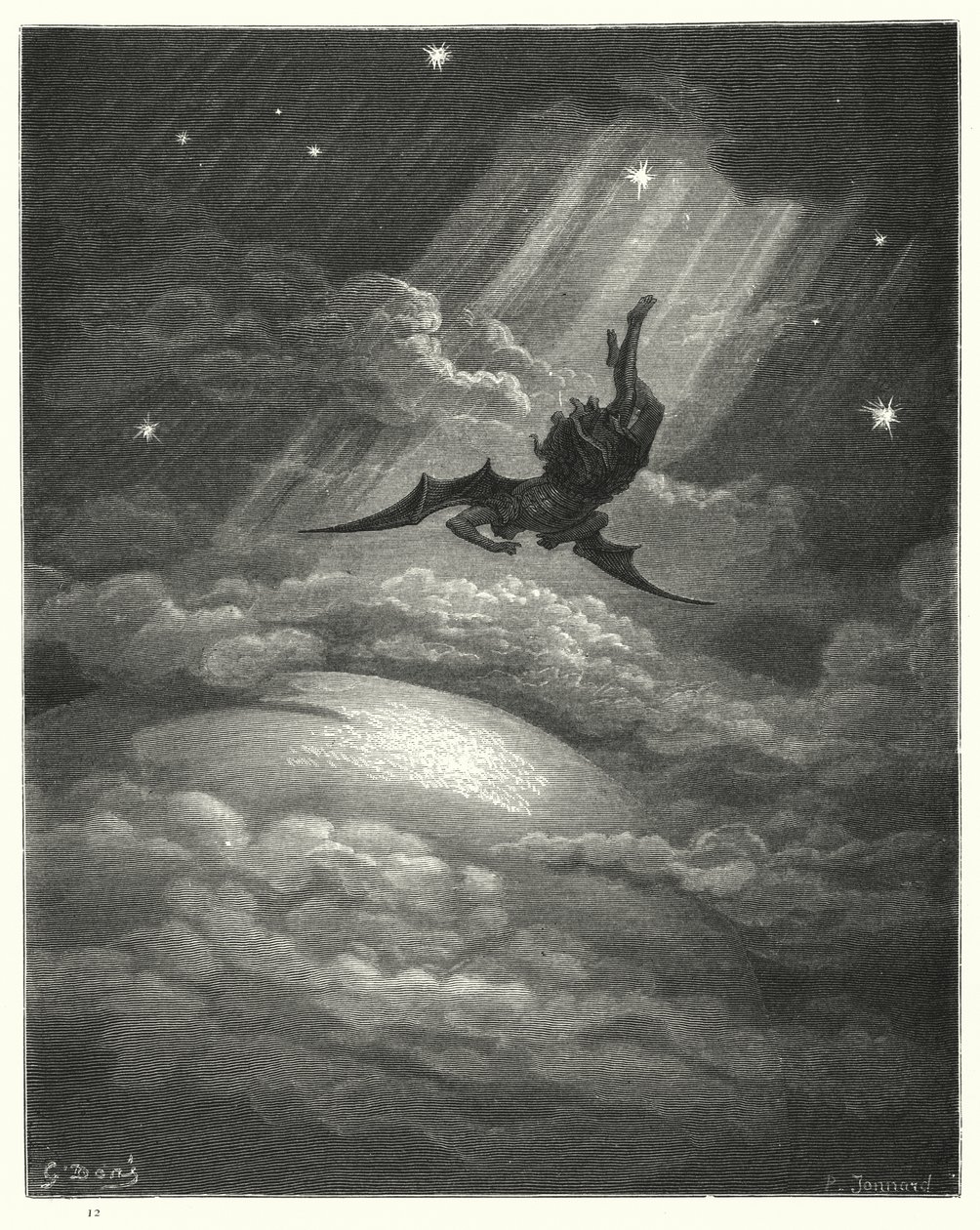 Illustration von Gustave Doré für Miltons Paradise Lost, Buch III, Zeilen 739-741 von Gustave Dore