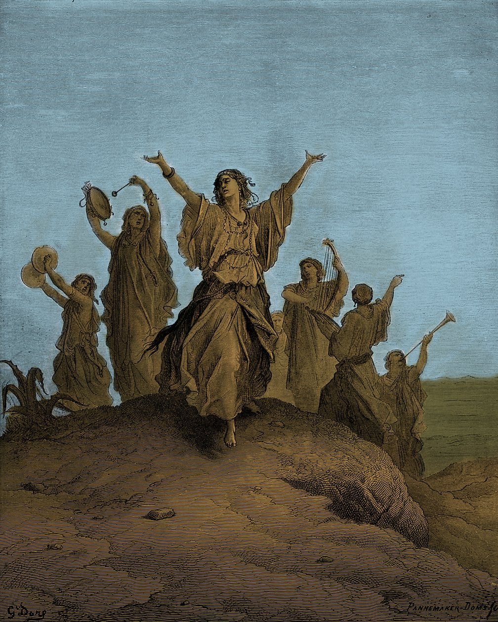 Jiftachs Tochter Iphis tanzt - Bibel von Gustave Dore