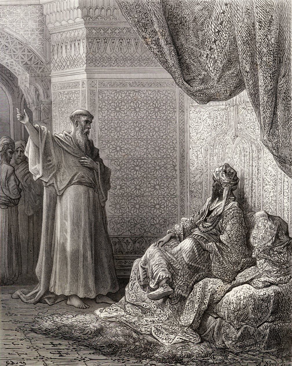 Der heilige Franz von Assisi (1181-1226) versucht, den Sultan Malek Kamel zu bekehren, Illustration aus 