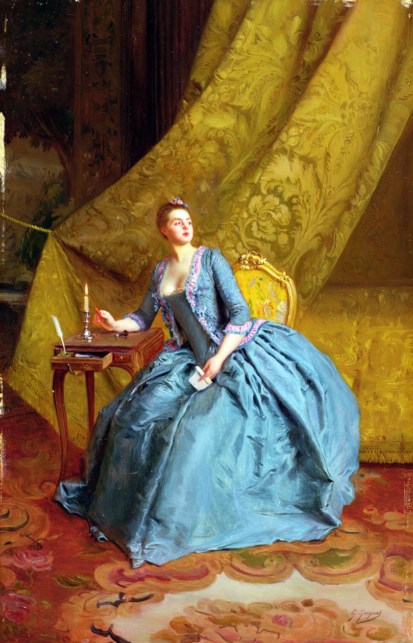 Dame in einem Innenraum von Gustave Jacquet