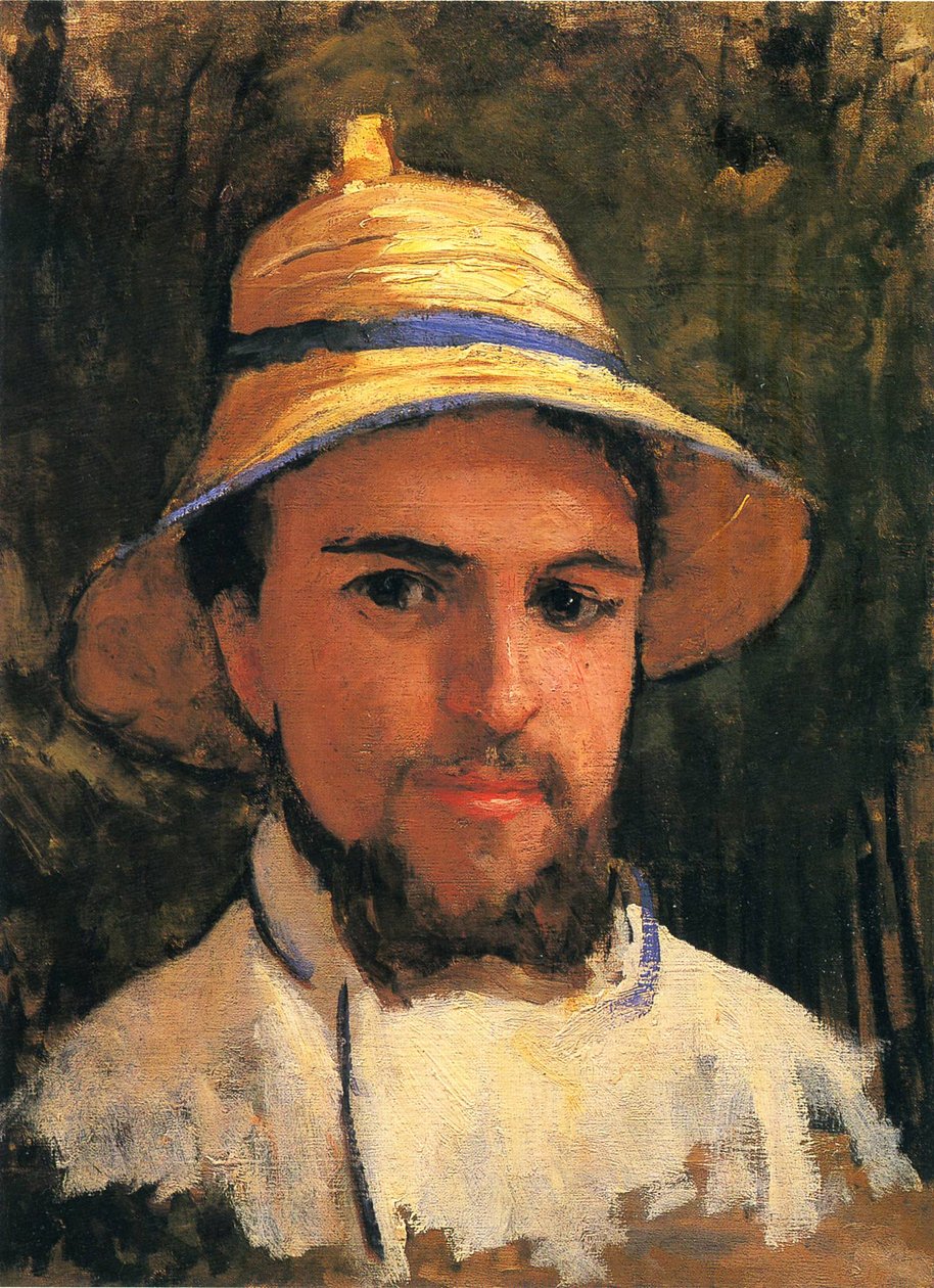 Selbstporträt mit Strohhut von Gustave Caillebotte