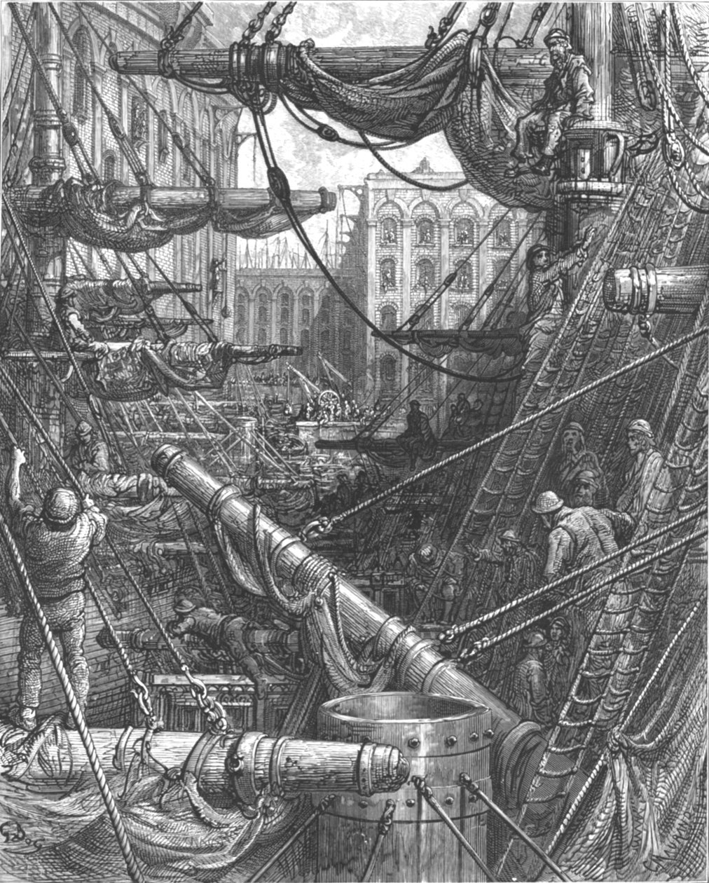 Im Inneren der Docks, 1872 von Gustave Dore