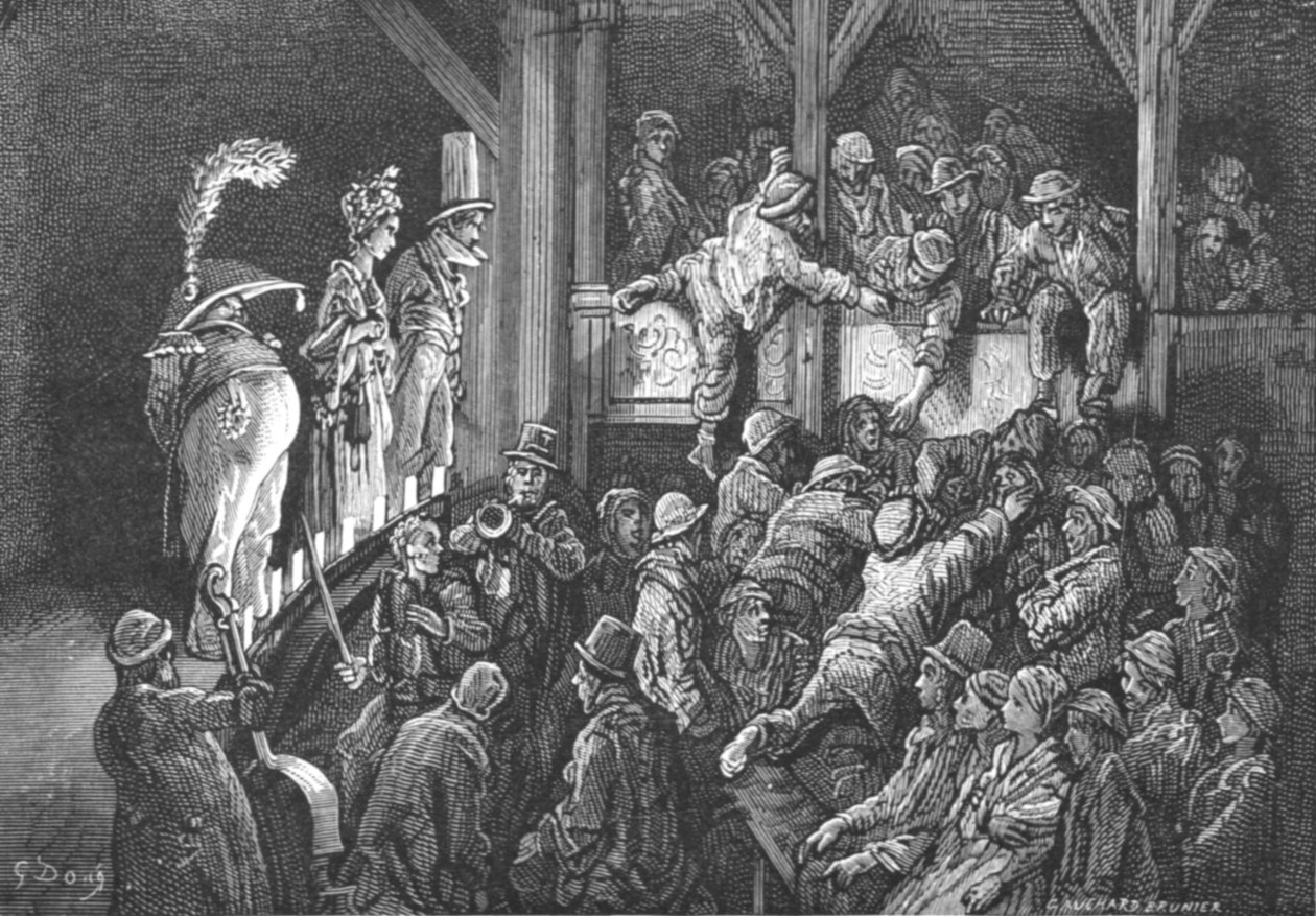 Das Penny Gaff, 1872 von Gustave Dore