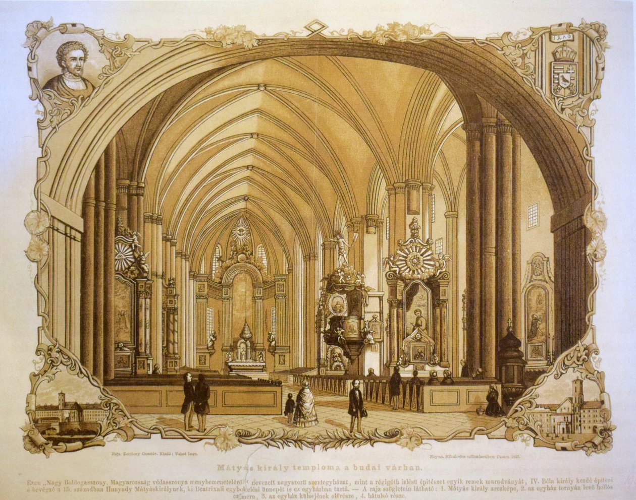 Das Innere der Matthias-Kirche in Buda von Gusztáv Zombory