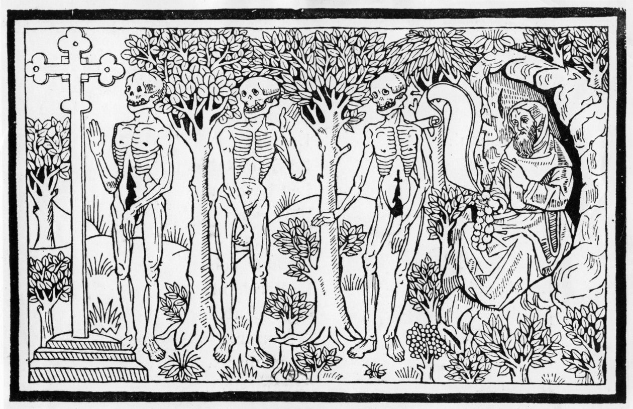 Illustration aus der Danse Macabre, veröffentlicht in Paris, 1485 von Guy Marchant