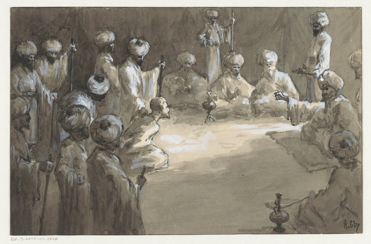 Versammlung von Männern von H.C. Louwerse (signed by artist)