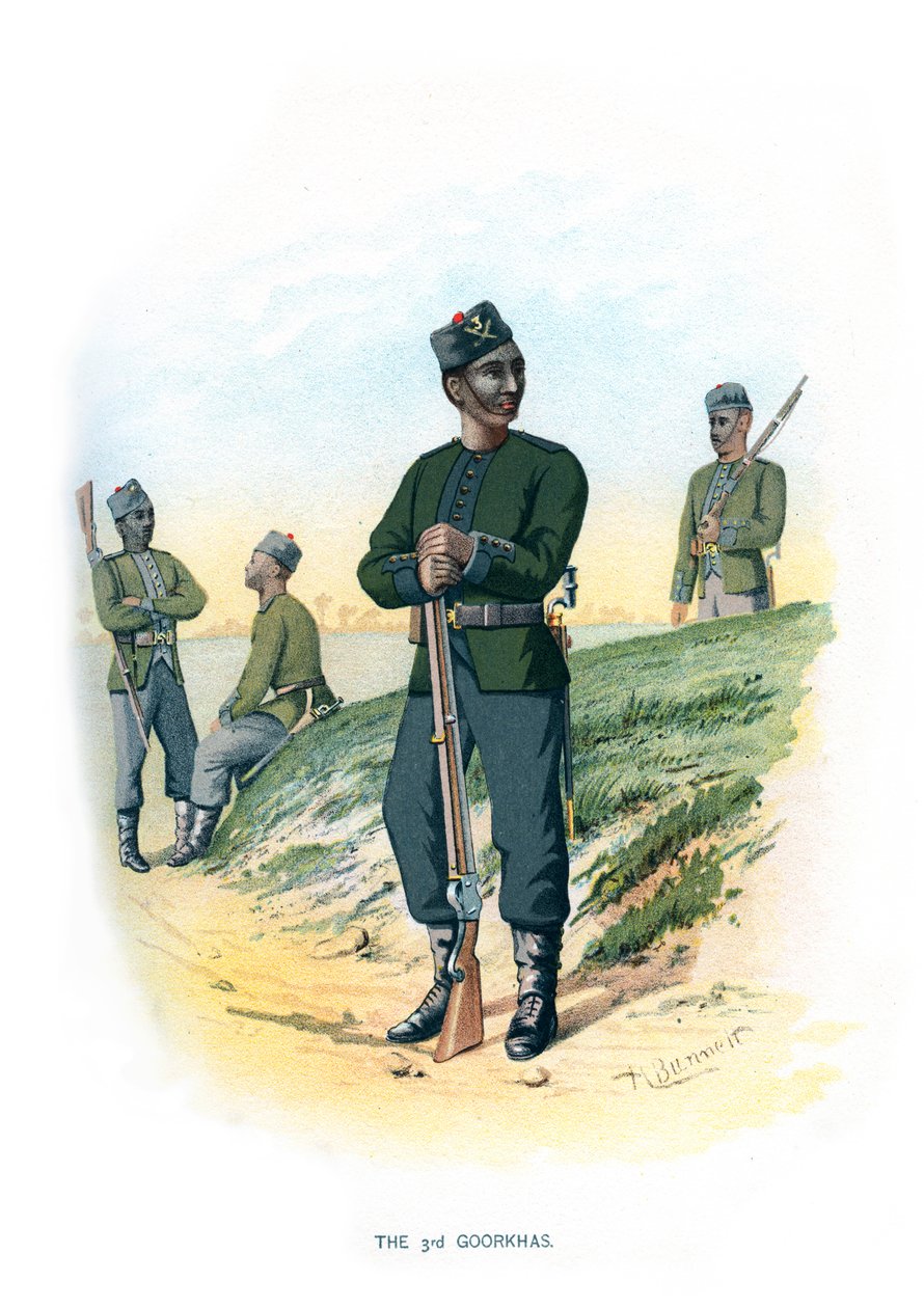 Die 3. Goorkhas, ca. 1890 von H. Bunnett