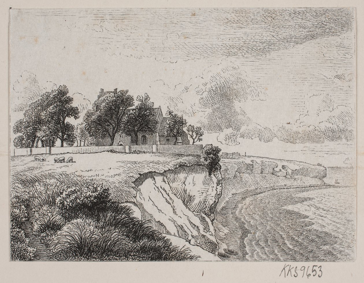 Stevns Klint mit der Højerup Kirche von H. C. Henneberg
