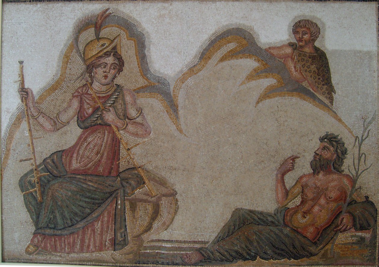 Mosaik ausgestellt im Museum Neapolis von Babeul-Tunesien von Habib M’henni