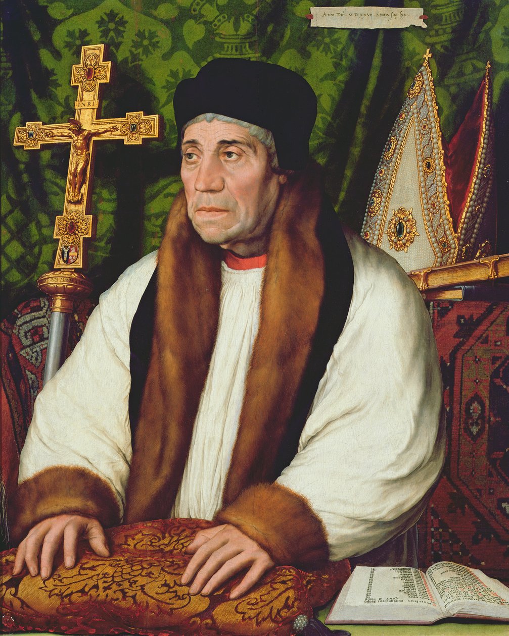 Porträt von William Warham (1450-1532), Erzbischof von Canterbury, 1527 von Hans Holbein der Jüngere