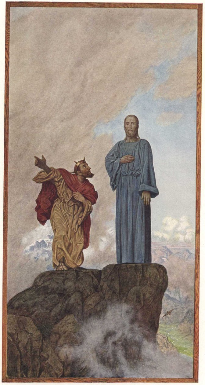 Versuchung auf dem Berg von Hans Thoma
