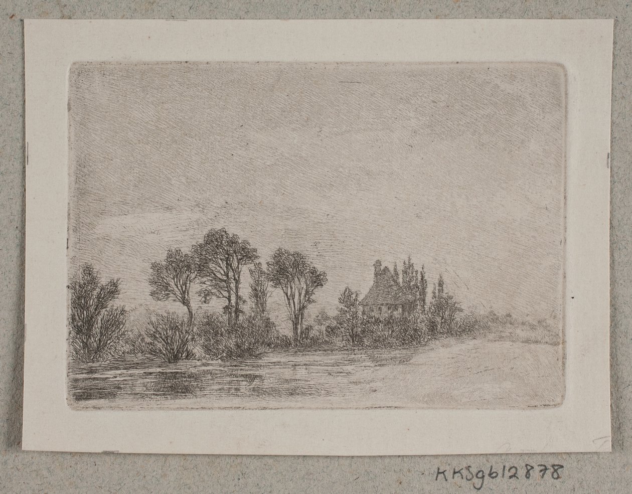 Landschaft mit Bäumen an einem Gewässer von Hans Anton Thiele