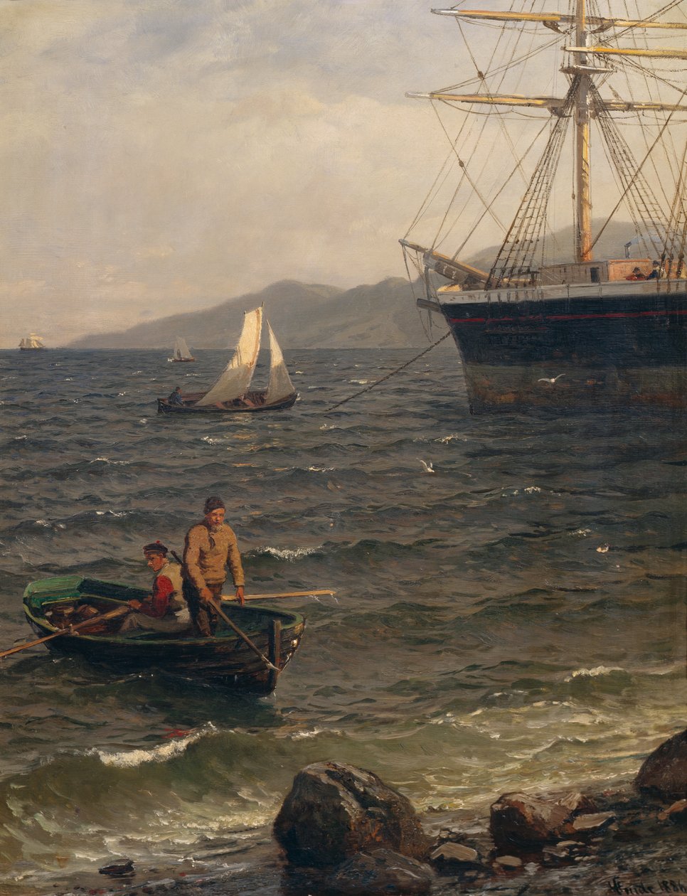 Norwegischer Hafen von Hans Gude
