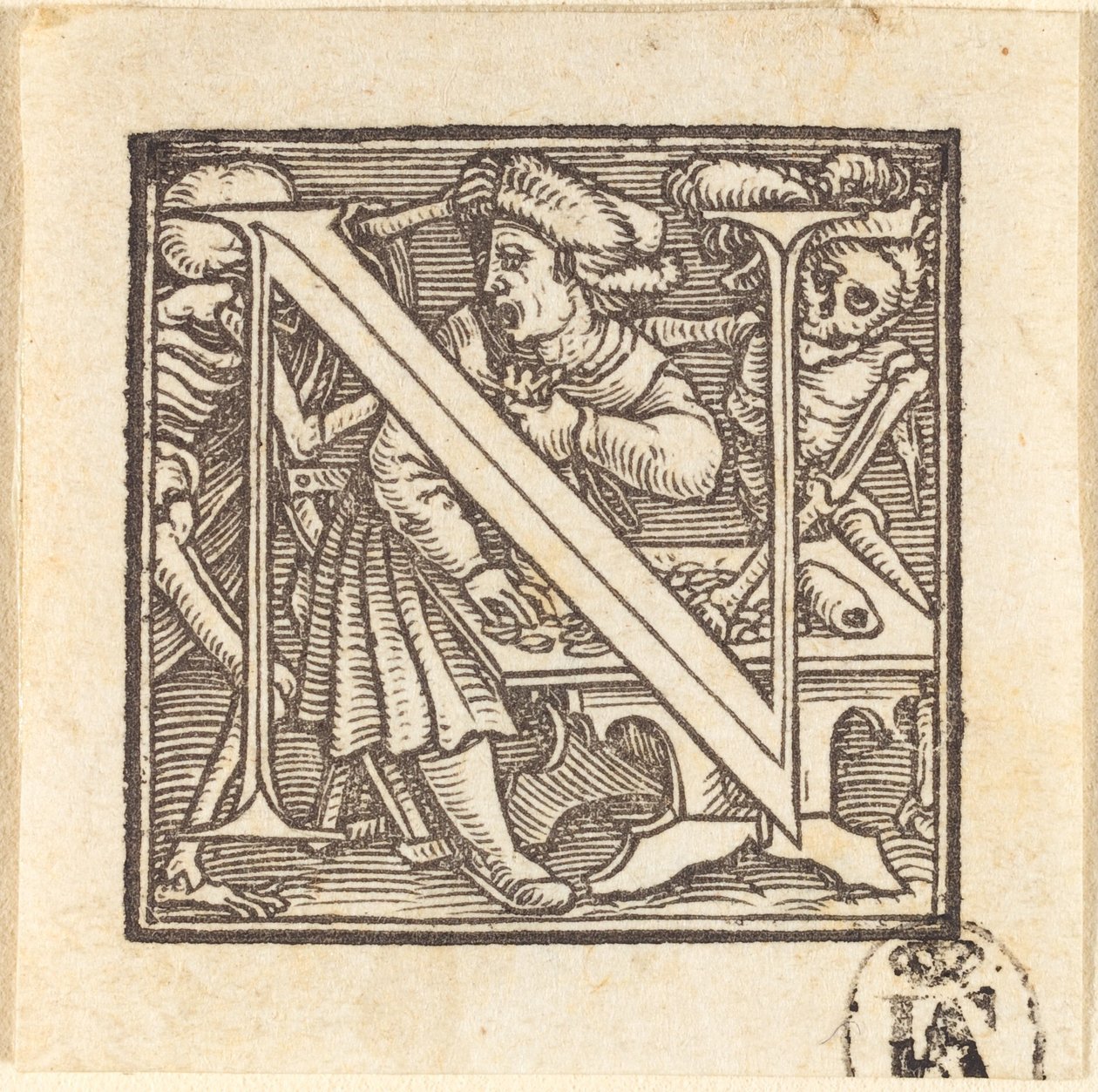 Buchstabe N von Hans Holbein der Jüngere