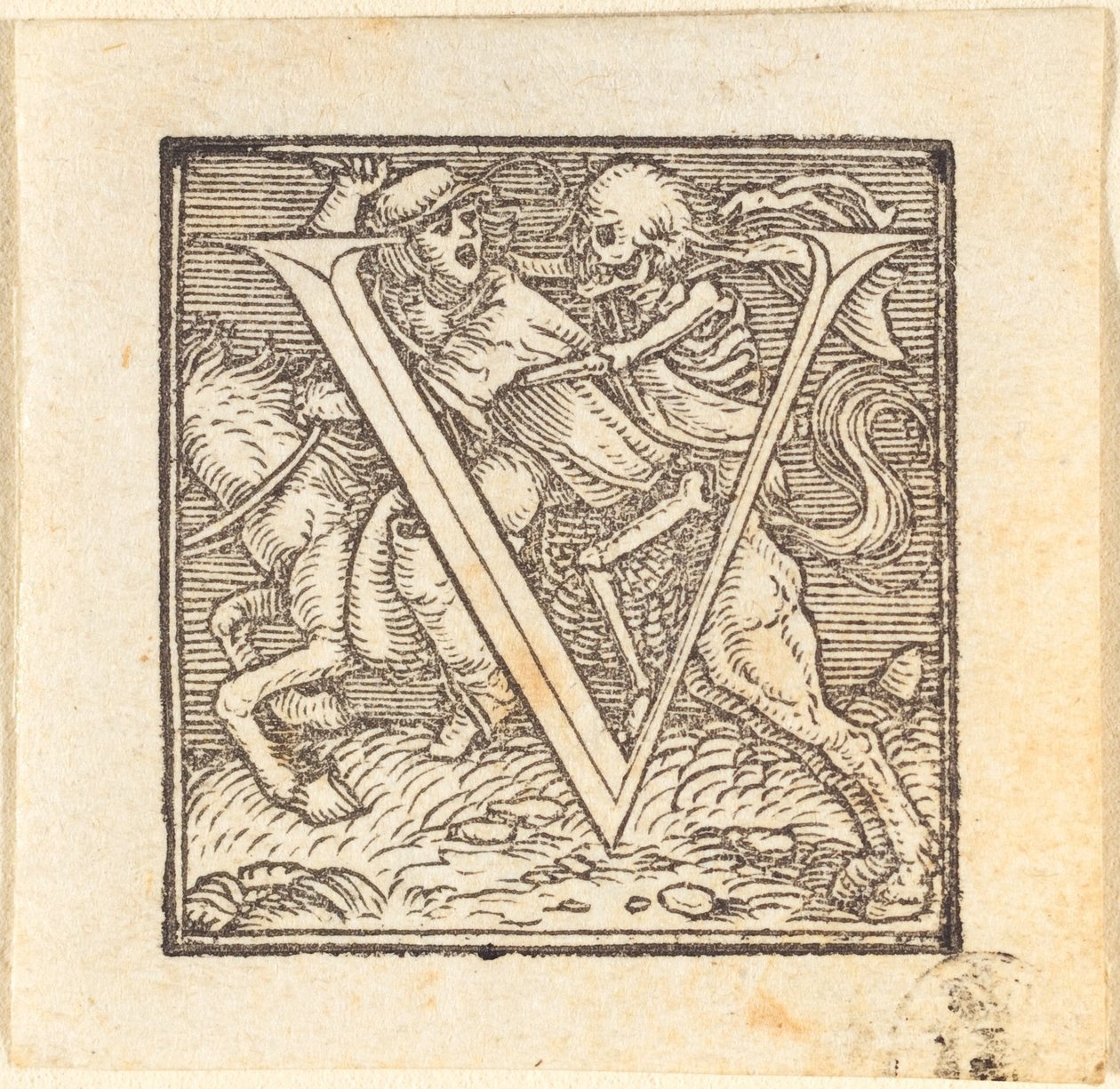 Buchstabe V von Hans Holbein der Jüngere