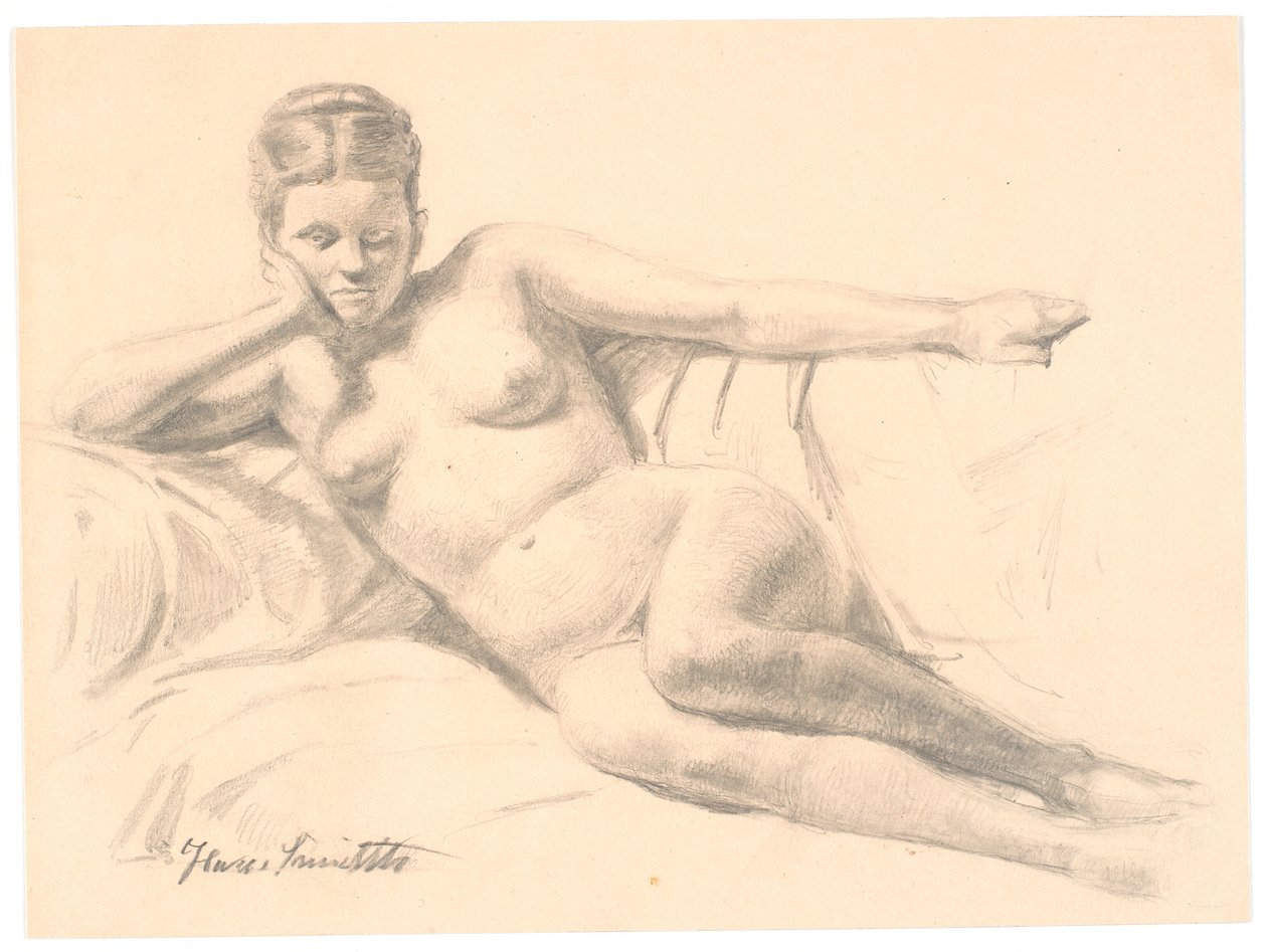 Liegendes weibliches Modell von Hans Smidth