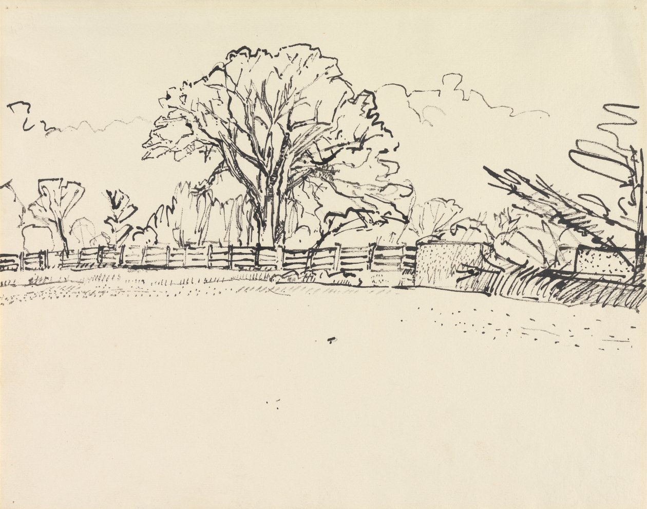 Landschaft mit Zaun von Harold Gilman