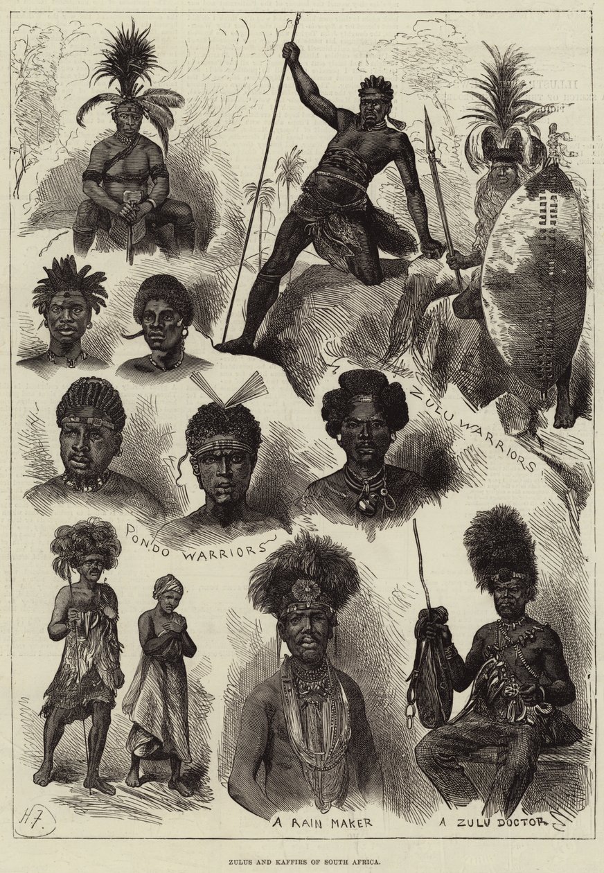 Zulus und Kaffern aus Südafrika von Harry Furniss