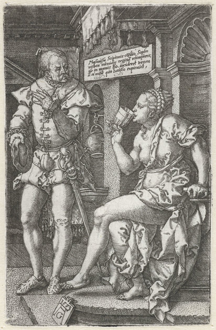 Sophonisba trinkt Gift von Heinrich Aldegrever