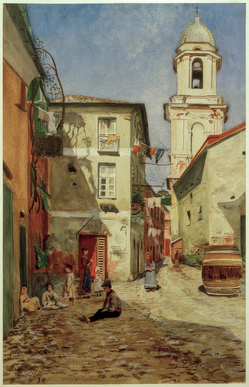 Straße in Sestri Levante von Heinrich Petersen Flensburg