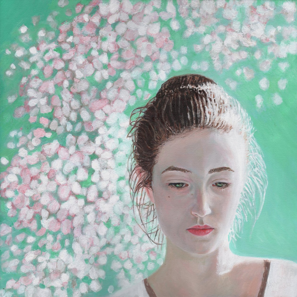 Porträt eines blühenden Mädchens, 2015 von Helen White
