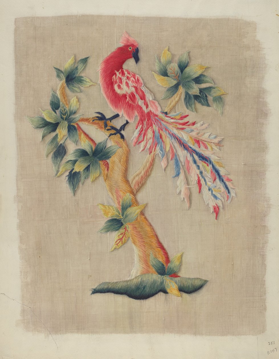 Teil eines Bettvorhangs von Helen E. Gilman