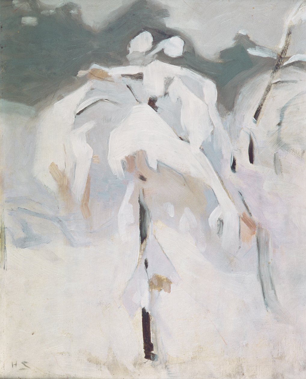 Schneebedeckte Birke, um 1913 von Helene Schjerfbeck