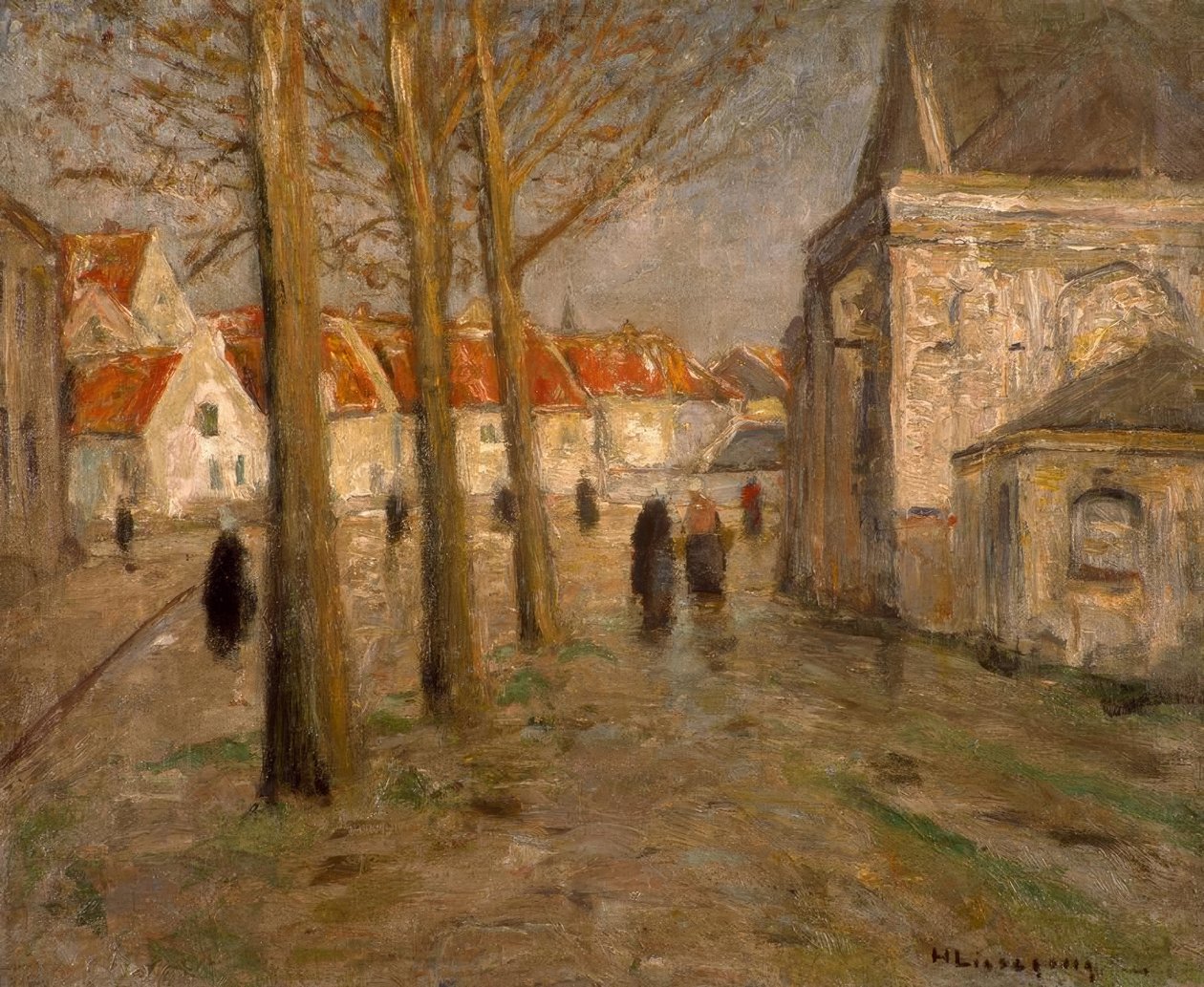 Kirchplatz in Mechelen von Helmuth Liesegang