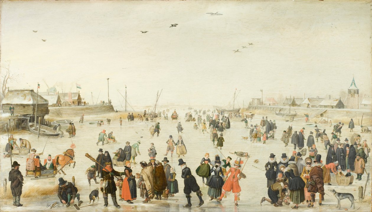 Winterszene auf einem gefrorenen Kanal von Hendrick Avercamp